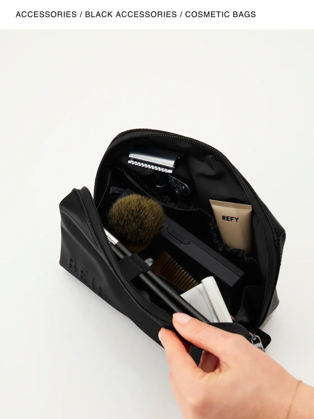 BEIS Small Cosmetics Pouch in Black - Picture 1 of 7